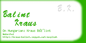 balint kraus business card